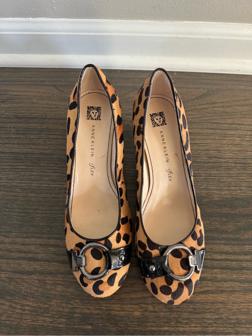 Anne Klein Leopard Print Ballet Flats - Tan/Black size 6.5